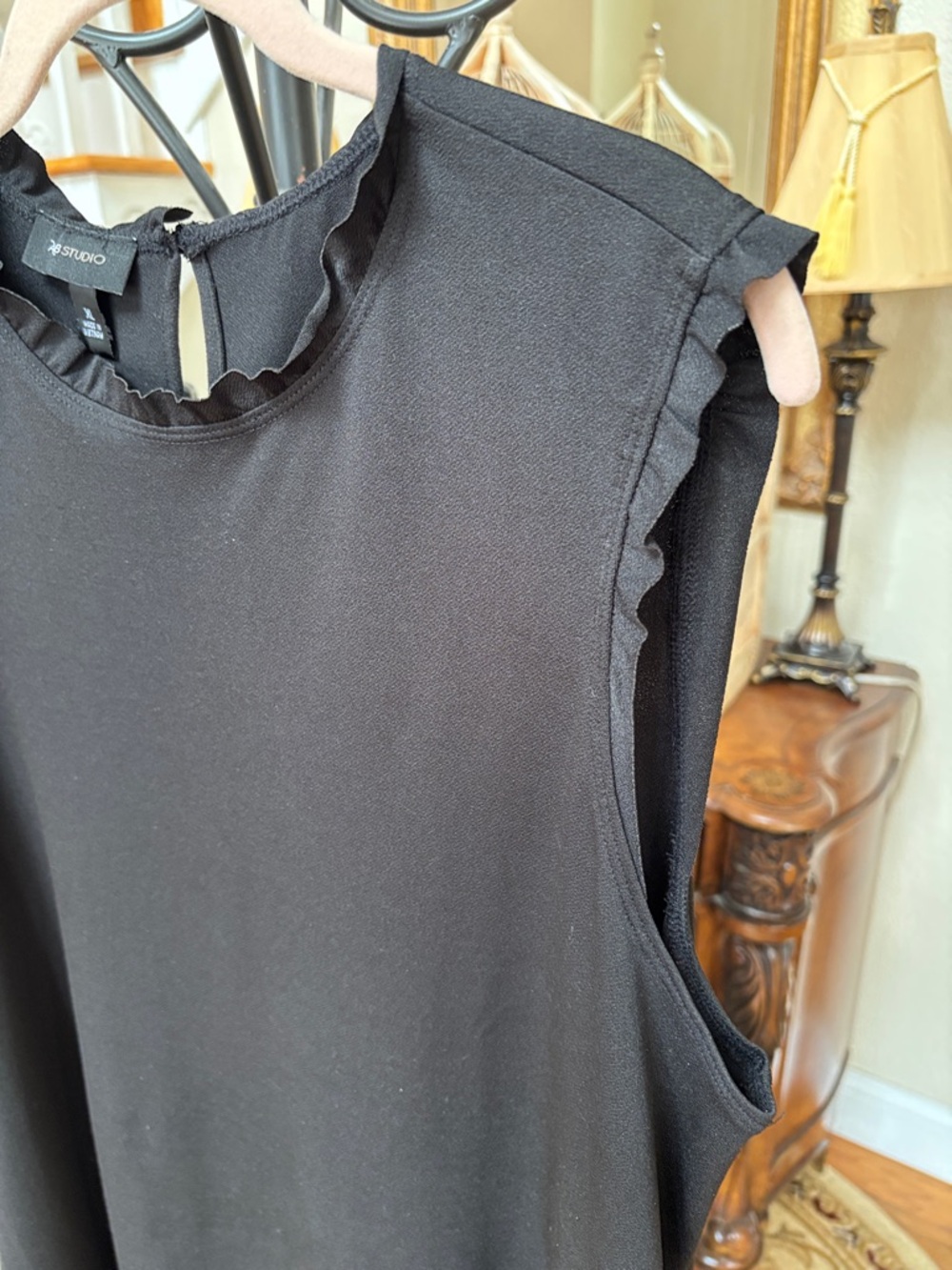 AB Studio Black Sleeveless Ruffle Neck Dress🖤Extra Large XL - Picture 3 of 10